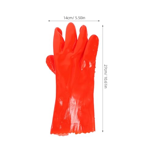 WOONEKY 6 Pairs Heavy Duty PVC Waterproof Sewer Snake Gloves Oil and Acid Resistant Work Gloves for Men Reusable for Plumbing Fishing and Gardening Tasks