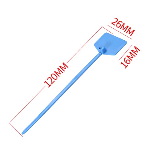 100PCS Blue Self Locking Nylon Waterproof Shipping Tags | Writable Marker Ties Luggage Identification Tags, Plastic Straps Label Mark Tag, Seal Tags Zip Tie for Labeling - color: Blue