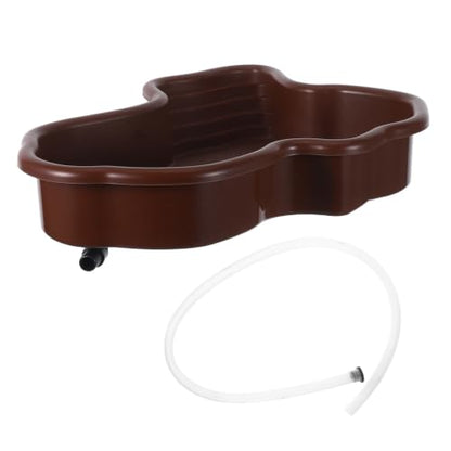 Happyyami Ultralarge Capacity Tortoise Bathing Pool with Abs Material and Scenery Appearance, Versatile Application for Aquarium and Terrarium, Safe Handling Turtle Soaking Tub and Basking