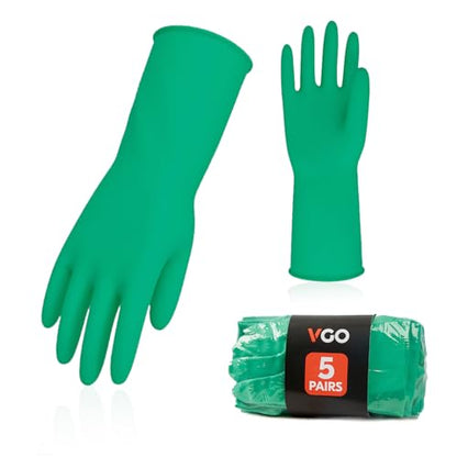 Vgo... Latex Reusable Household Gloves,Cleaning Gloves,Long Cuff (HH4601,S) | green,extra Thickness,kitchen,dishwashing,household,painting,gardening,pet care,car washing,bathroom,hair dyeing,laundry - color: Green, size: Small