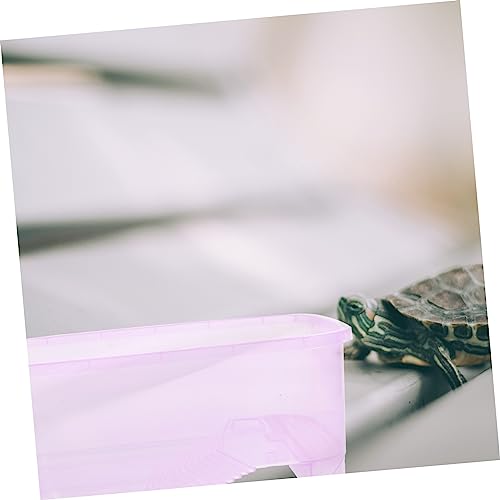 Generic 2pcs Turtle Feeding Box Terrarium Reptile Turtle Tank Reptile Habitat with Platform Pond Betta Fish Tank Water Bowl Hermit Crab Habitat Aquarium Sponge s Plastic