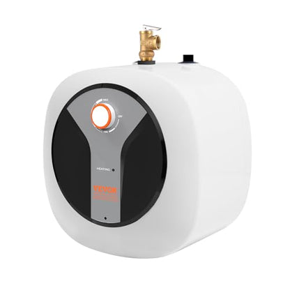 VEVOR Electric Mini-Tank Water Heater 8-Gallon Tank, 1440W Hot Water Boiler Storage, Safety Temperature Pressure Valve Easy Install, for Kichen Bathroom Restaurant, Shelf Wall Floor Mounted