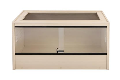 New Age Pet ECOFLEX Two Large Reptile Enclosures with Matching Stacker and Cabinet Stand Set in Maple - color: Maple, size: Large