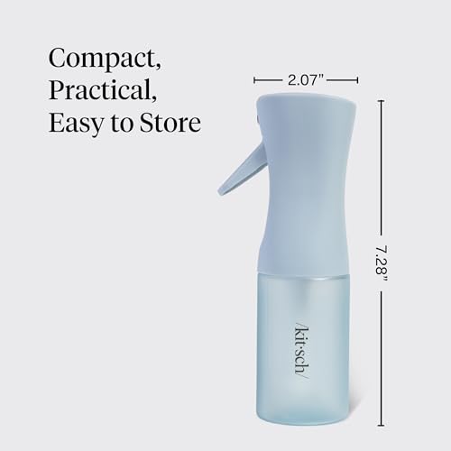 Kitsch Continuous Spray Bottle for Hair – Haze Blue, 150ml | Fine Mister Spray Bottle & Water Spray Bottle – Recycled Hair Spray Bottle – Spray Bottles for Cleaning, Styling, & More - color: Haze Blue