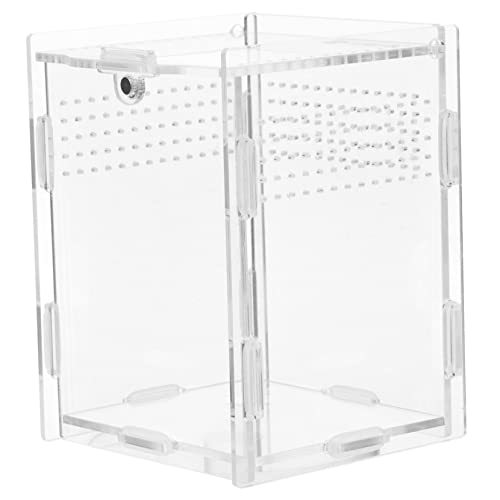 LIOOBO Acrylic Reptile Feeding Box Observation Case for Pet Reptiles Terrarium Easy Cleaning Design