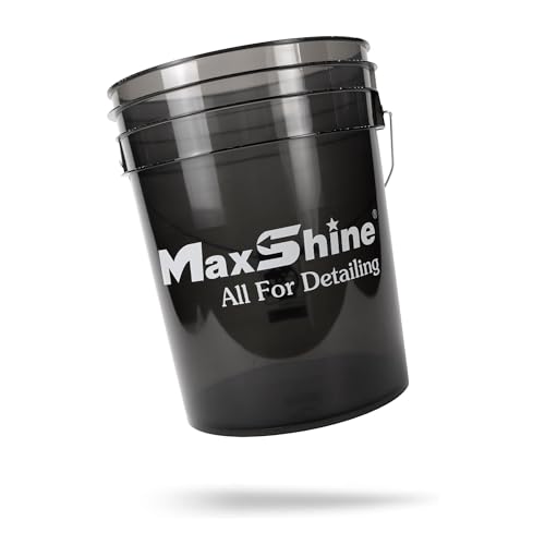Maxshine 5 Gallon Universal Detailing Bucket – Car Wash Bucket for Scratch-Free Washing – Garage Storage & Auto Detailing Tool Holder – Holds Soap, Foam Cannon, Brushes, Microfiber Towels (Black) - color: 5g Bucket (Black)