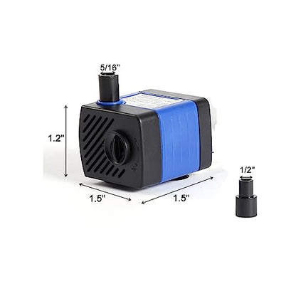 AQUANEAT 2-Pack Small Fountain Pump, 50 GPH Submersible Water Pump for Aquarium Fish Tank, Outdoor Water Fountain, Hydroponics, Pond - size: 50 GPH
