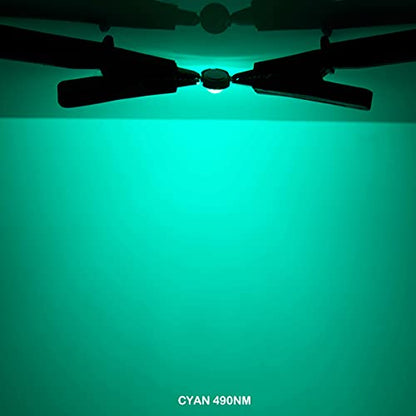 CHANZON High Power Led Chip 100W Cyan 490nm | (3000mA / DC 30V - 34V / 100 Watt) Super Bright Intensity SMD COB Light Emitter Components Diode Bulb Lamp Beads DIY Lighting - color: G) Cyan (490nm)