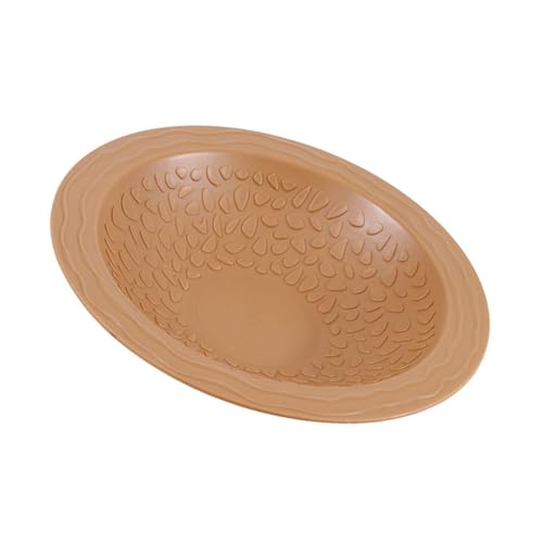 Turtles Soaking Bowl Bathtub Water Pool Feeding Watering for Lizards Frogs and Terrariums Pet Habitat Accessories Reptiles Amphibians Water Bowl - color: brownish yellow