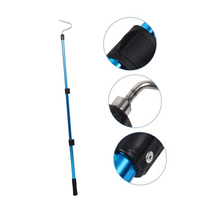 Extendable Aluminium Alloy Snake Hook Stick with Non-Slip Handle, 19.7-45.7in Retractable Snake Grabber Tool for Safe Pet Reptile Handling Indoor and Outdoor Use