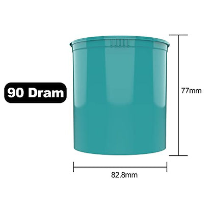 90 Dram CR Plastic Packaging Pop Top Containers - Child Resistant Travel Holder Vial Bottles - 60 qty (Aqua) - color: Aqua