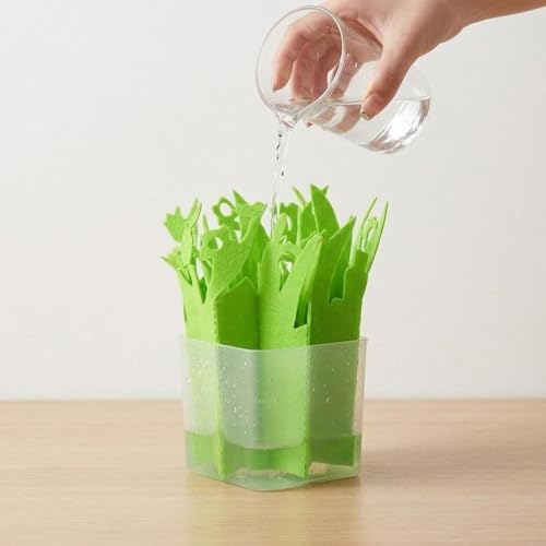 Reptile Humidifier Portable Felt Plants Humidifying System Imitation Plants Humidifier Water Basin Environmental Air Humidity Supplies with Purified, Green - color: Green