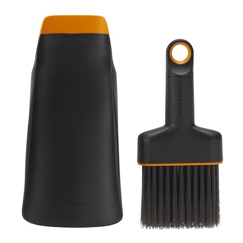 Fiskars Planting Soil Scoop & Brush Set, Dual-Sided Tool for Indoor Potting - style: Soil Scoop & Brush Set