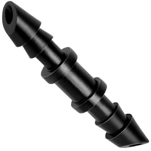 RedChili Drip Irrigation Universal 1/4" Barbed Coupling Fitting, 110 Pieces Drip System Parts Double Barbed Coupler Connectors Fits 1/4-Inch Drip Tubing Irrigation for Drip Line Connection - size: 1/4" Barbed Coupling