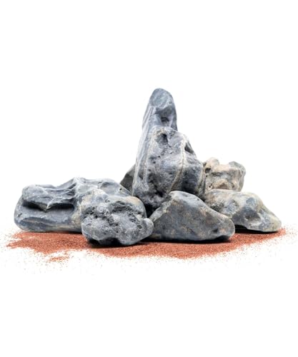 Natural Aquarium Stones - Bug-Eaten, Pahai, Dark Bluish Green Decorative Aquascaping Rocks for Betta Fish Tank, Cichlids, Shrimp, Hermit Crab & Reptile Enclosure - Hakkai, 10 LB - color: Hakkai, size: 10 Pounds