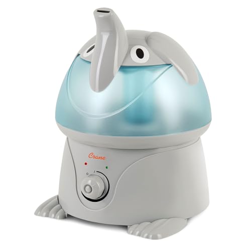 Crane Cute Animal Humidifier for Kids Bedroom and Nursery, Ultrasonic Cool Mist, 1 Gallon, Auto Shut Off, Cool Mist Humidifier - color: Elephant