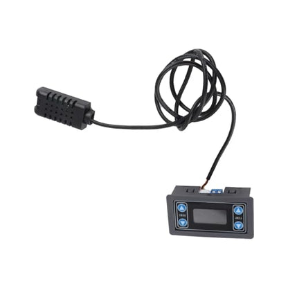Digital Intelligent Temperature Humidity Controller High Thermostat for Incubation and Breeding Black 3.15x1.77x1.38in
