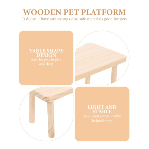 WOONEKY Wooden Small Pet Chick Platform for Chicken Breeding Box with Smooth Surface and Table Shape, Pet Accessory for Rutin Chick Playing and Reptile Box Decor
