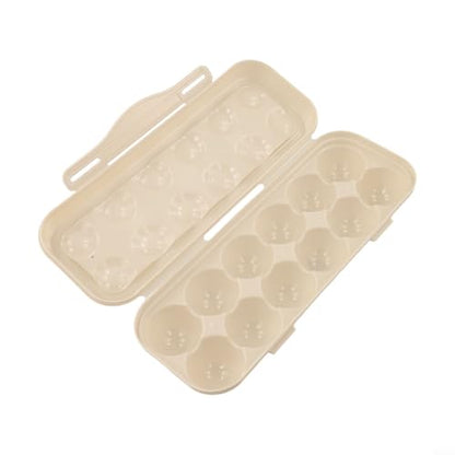 Portable Egg Storage Box With 18 Grids Egg Protector Case Tray Container Secure Egg Transport Outdoor Trips And Activities(12 Beige) - size: 12 Beige