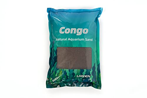 Congo Aquascapeing Sand for Aquarium Landscape 2L(9lbs) X2pcs, Brown, Aquarium Natural Fine Decorative Sand, Tropical Rainforest Biotope Aquariums, Depth Enhancing, 0.4-0.9mm - size: L,2Lx2pk