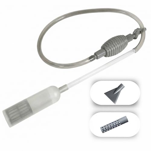 Delyle Aquarium Siphon Gravel Cleaner, 3-in-1 Fish Tank Vacuum with Sand Washer, Water Changer, 5.7ft Hose, Flow Control, Manual Hand Pump