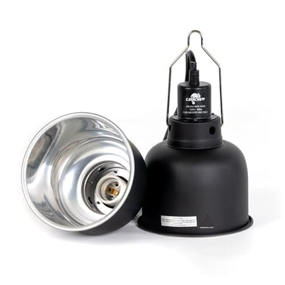 2 Pack Reptile Light Fixture, 5.5in Deep Dome Reptile Lamp Fixture, Optical Reflection Cover, Separate Switch & Hook, Terrarium Light Fixture for Reptile Heat Basking UVB Bulbs, 100W, Black - size: 5.5in