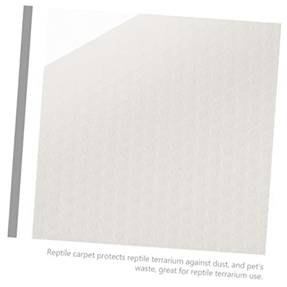 Reptile Carpet Mat for Leopard Gecko Bearded Dragon Lizard Snake Turtle Waterproof Non-Toxic Soft Bedding for Terrarium Accessories - color: White