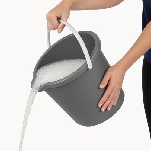 10QT (9.5L) Cleaning Bucket with Handle and Spout - Charcoal Grey | Heavy Duty Mop Bucket for Household Use, Utility Pail for Car Wash - Plastic Buckets, Plastic Buckets with Handles