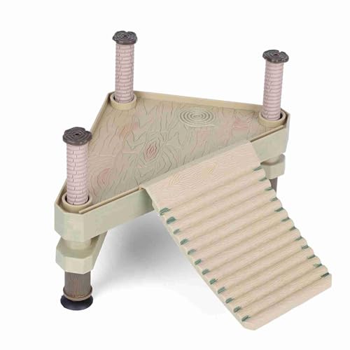FILFEEL Floating Basking Platform for Turtles with Ramp Ladder Stable Pier Dock fit Small to Medium Reptiles Salamanders Newts Aquarium Accessory