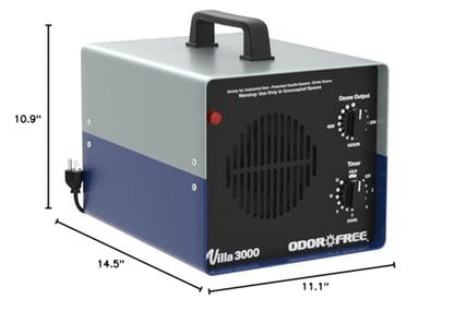 OdorFree Villa 3000 Ozone Generator for Eliminating Odors, permanently removing Tobacco, Pet and Musty Odors at their Source - Easily Treats Up To 3000 Sq Ft - size: Villa - 3000