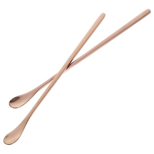 2pcs Stainless Steel Reptile Food Spoon Small Pet Feeding Scoop for Lizards Snakes Other Small Animals Versatile Feeding Tool - color: Golden