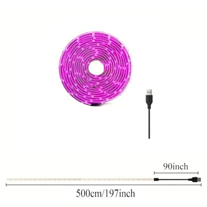 LED Grow Light Strips,Waterproof Full Spectrum Plant Grow Light, USB 16ft 300LEDs, Flexible Growing Lamp for Indoor Plants Succulents Hydroponics Greenhouse Gardening - size: 5M