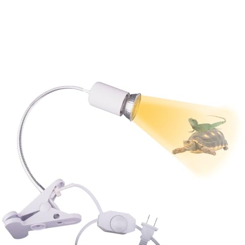 Reptile Heat Lamp UVA UVB Light Bulb, 360° Rotatable Dimmable Heating Lamp - color: White