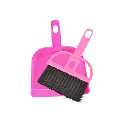 Mini Dustpan and Brush Set, Portable Exquisite Pet Waste Cleaning Kit, Hamster Sand Scooper Cage Cleaning Tool for Small Pets Guinea Pigs Hedgehogs Hamsters Chinchillas Rabbits(Pink) - color: Pink