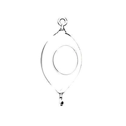 WGVI WGV Hanging Terrarium, Width 3.5", Height 7", Oblong, Double Hook, DIY Air Succulent Planter, Clear Glass Vase Orb, Candle Holder for Windowsill Outdoor Garden Decor, 1 Piece - size: 7" Oblong Double Hook