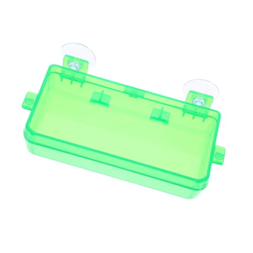 ERINGOGO Reptile Enclosure Accessory Reptile Basin Suction Cup Dual-Purpose Food and Water Feeder Insect Feeder Bowl for Lizards - color: Light Green, size: 9.00X6.00X3.50CM