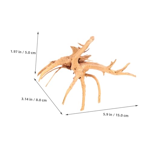 POPETPOP 2pcs Natural Aquarium Decor Driftwood Ornaments for Fish Tanks and Reptile Terrariums Safe Wood Decorations for Aquatic and Garden Display