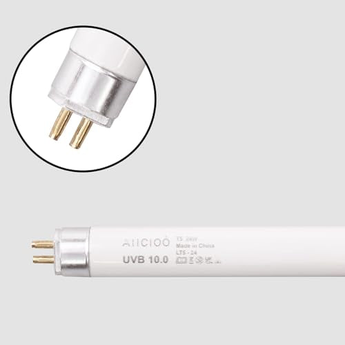 Aiicioo 2 Pack T5 HO 10.0 Reptile UVB Light 24W - Desert 22" UVA UVB Fluorescent Lamp Tube UVB Lighting Bulb for Tortoises Lizard Bearded Dragon Chameleon Turtles - style: 2 pack T5 Tube-24W 10.0