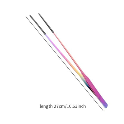 Reptile Feeding Tongs Stainless Steel Silicone Tip Aquarium Tweezers Terrarium Clamp Feeder Tool Water Grass Clip Suitable for Fish Tank Small, Straight - color: Straight