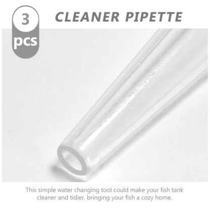 3pcs Aquarium Water Changer Dropper with Scale for Small Fish Tank Cleaning, Plastic Gravel Cleaning Tool for Fish Tank Water Changing and Debris Removal