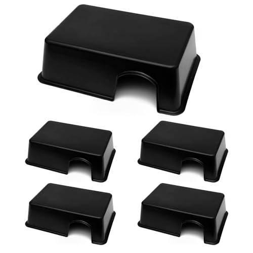 Jungle Bob - Rectangular Hide Box for Reptiles & Snakes - Durable Plastic - Creates A Dark Retreat to Reduce Pet Stress - Reptile Hides for Terrariums - X Large - 16.25" x 10.875" x 5.25" (5 Pack) - size: X-Large, style: 5 Pack
