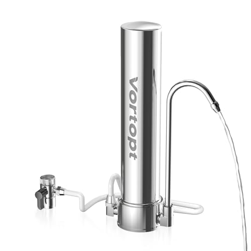 Vortopt Countertop Water Filter, with Kitchen Sink Accessories | 5-Stage Water Filters for Sinks & Drinking Water Filter, Dispenser with Mineral, 8000 Gallon, Fast Flow for Kitchen/Bathroom.