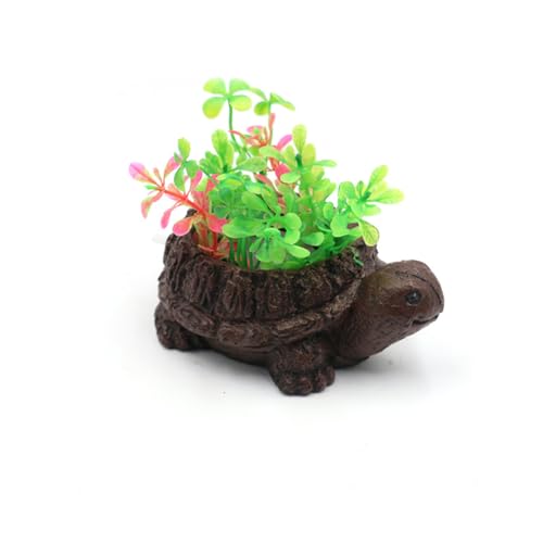 Turtles Tree Statue Aquarium Decor, Artificial Bubble Stone Landscape for Shrimp Tanks & Terrarium Resin Turtles Oxygen Pumps Ornament Resin Fish Tanks Bubbler Decors