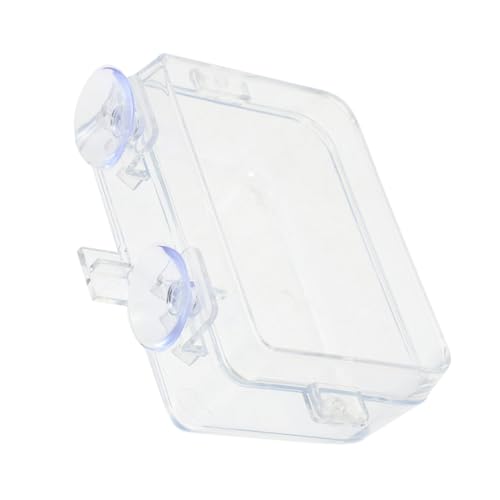 HANABASS Water Bowl Suction Cup Reptile Feeder Bowl Gecko Feeding Snake Water Dish Escape Design - color: Transparent, size: 9.00X6.00X3.50CM