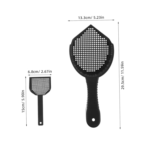 Toddmomy 2pcs Cat Litter Scoop Set Durable Plastic Poop Shovel with Ergonomic Handle for Easy Use for Litter Box and Reptile Terrarium Waste Cleanup