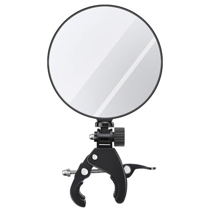 4.9" Large Expandable Inspection Mirror, 180°Tilt & 360°Rotate for Roof | 4.9" mirror tilts 180° & rotates 360°. Fits 0.6"-1.6" poles. For gutters, roofs, ducts & under vehicles