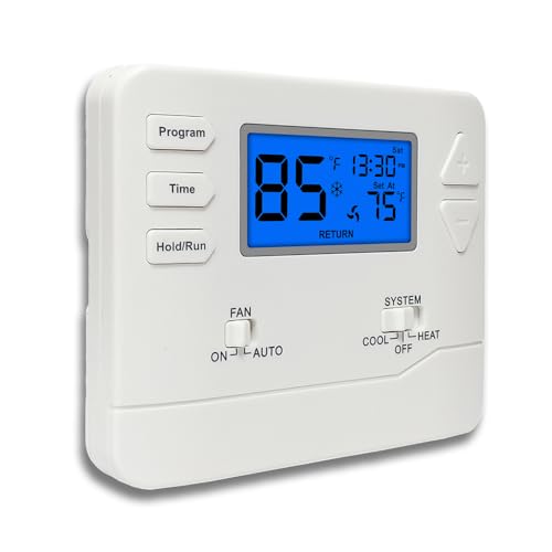Programmable Thermostat for House, 5-1-1 Day Programmable Digital Energy-Saving Thermostat，Multi-Stage, 2 Heat/2 Cool, Advanced Thermostat for Enhanced Home HVAC Systems，Blue Backlight - color: Blue
