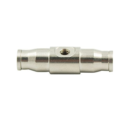 25pcs Nickel Plated Brass Push to Connect Fitting For High Pressure Misting System, Misting Coupling Slip Lock (One Hole), 1/4" Tube OD, Straight Union