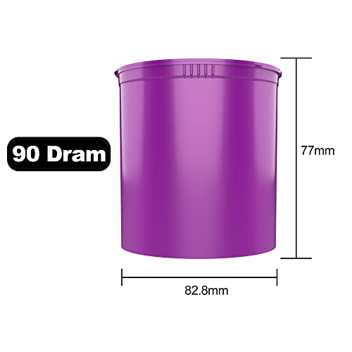 90 Dram CR Plastic Packaging Pop Top Containers - Child Resistant Travel Holder Vial Bottles - 60 qty (Purple) - color: Purple
