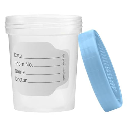 Vakly 4 oz Specimen Cups with Screw-On Lids Clear Non-Sterile 10 Pack | Medical sample container for lab testing, diagnostics, specimen transport, home testing, durable plastic, leak-resistant seal